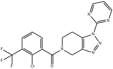 Methanone, [2-chloro-3-(trifluoromethyl)phenyl][1,4,6,7-tetrahydro-1-(2-pyrimidinyl)-5H-1,2,3-triazolo[4,5-c]pyridin-5-yl]- Struktur