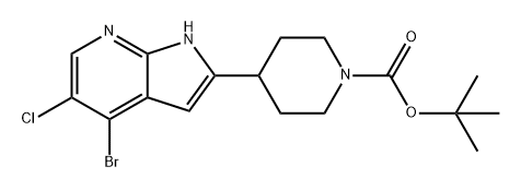 1-Piperidinecarboxylic acid, 4-(4-bromo-5-chloro-1H-pyrrolo[2,3-b]pyridin-2-yl)-, 1,1-dimethylethyl ester Struktur