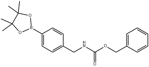 Carbamic acid, N-[[4-(4,4,5,5-tetramethyl-1,3,2-dioxaborolan-2-yl)phenyl]methyl]-, phenylmethyl ester Struktur