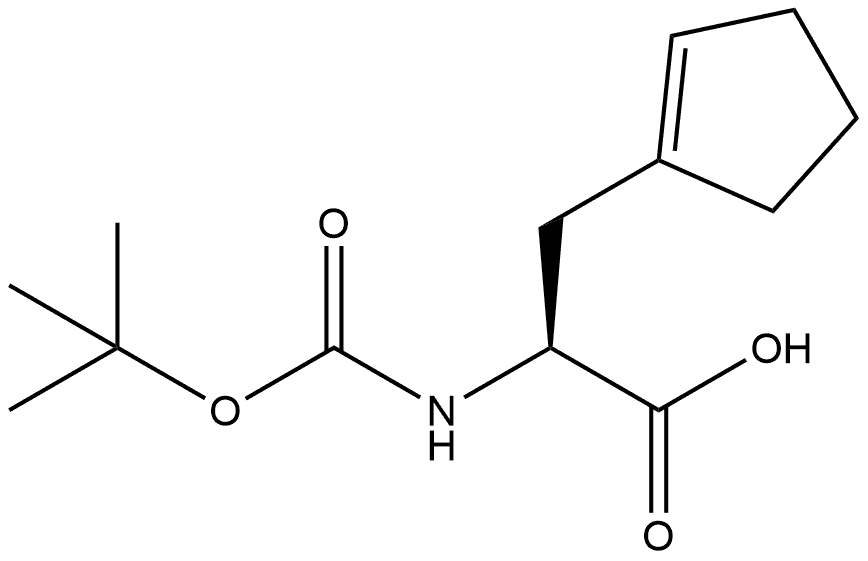 1-Cyclopentene-1-propanoic acid, α-[[(1,1-dimethylethoxy)carbonyl]amino]-, (αS)- Struktur