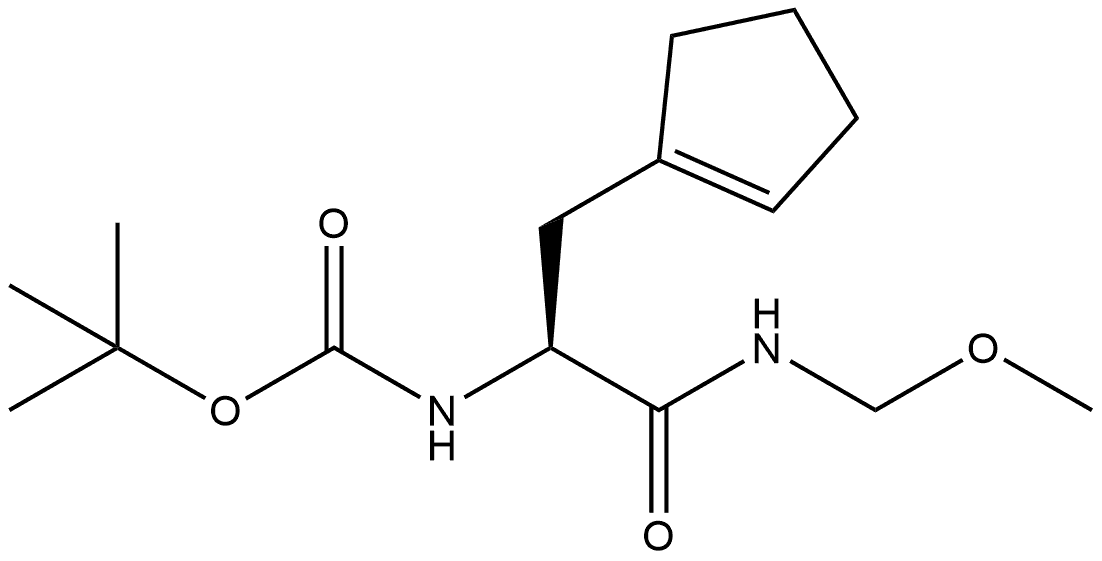 Carbamic acid, N-[(1S)-1-(1-cyclopenten-1-ylmethyl)-2-(methoxymethylamino)-2-oxoethyl]-, 1,1-dimethylethyl ester Struktur