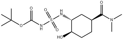 Carbamic acid, N-[[[(1R,2R,5S)-5-[(dimethylamino)carbonyl]-2-hydroxycyclohexyl]amino]sulfonyl]-, 1,1-dimethylethyl ester Struktur