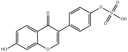 4H-1-Benzopyran-4-one, 7-hydroxy-3-[4-(sulfooxy)phenyl]- Struktur