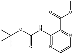 2-Pyrazinecarboxylic acid, 3-[[(1,1-dimethylethoxy)carbonyl]amino]-, methyl ester Struktur