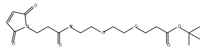 Propanoic acid, 3-[2-[2-[[3-(2,5-dihydro-2,5-dioxo-1H-pyrrol-1-yl)-1-oxopropyl]amino]ethoxy]ethoxy]-, 1,1-dimethylethyl ester Struktur