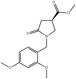 3-Pyrrolidinecarboxylic acid, 1-[(2,4-dimethoxyphenyl)methyl]-5-oxo-, methyl ester, (3R)- Struktur