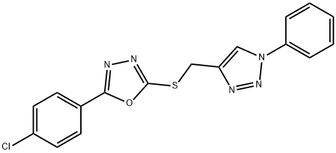 1,3,4-Oxadiazole, 2-(4-chlorophenyl)-5-[[(1-phenyl-1H-1,2,3-triazol-4-yl)methyl]thio]- Struktur