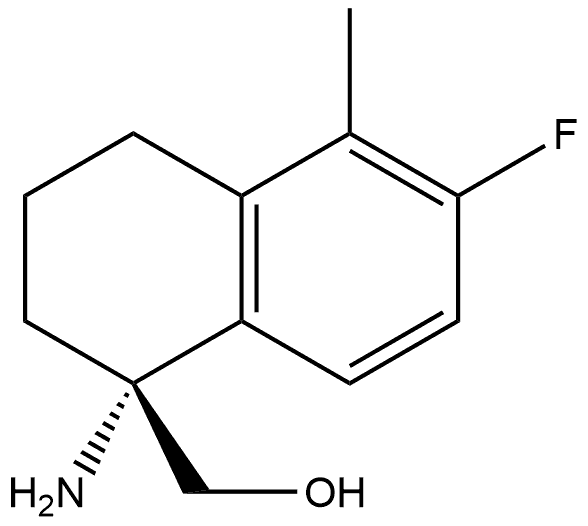 (R)-1-Amino-6-fluoro-1,2,3,4-tetrahydro-5-methyl-1-naphthalenemethanol Struktur