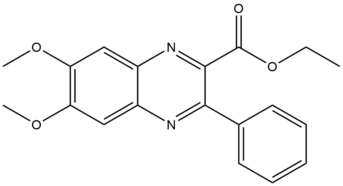 Ethyl 6,7-dimethoxy-3-phenyl-2-quinoxalinecarboxylate Struktur