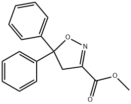 3-Isoxazolecarboxylic acid, 4,5-dihydro-5,5-diphenyl-, methyl ester Struktur