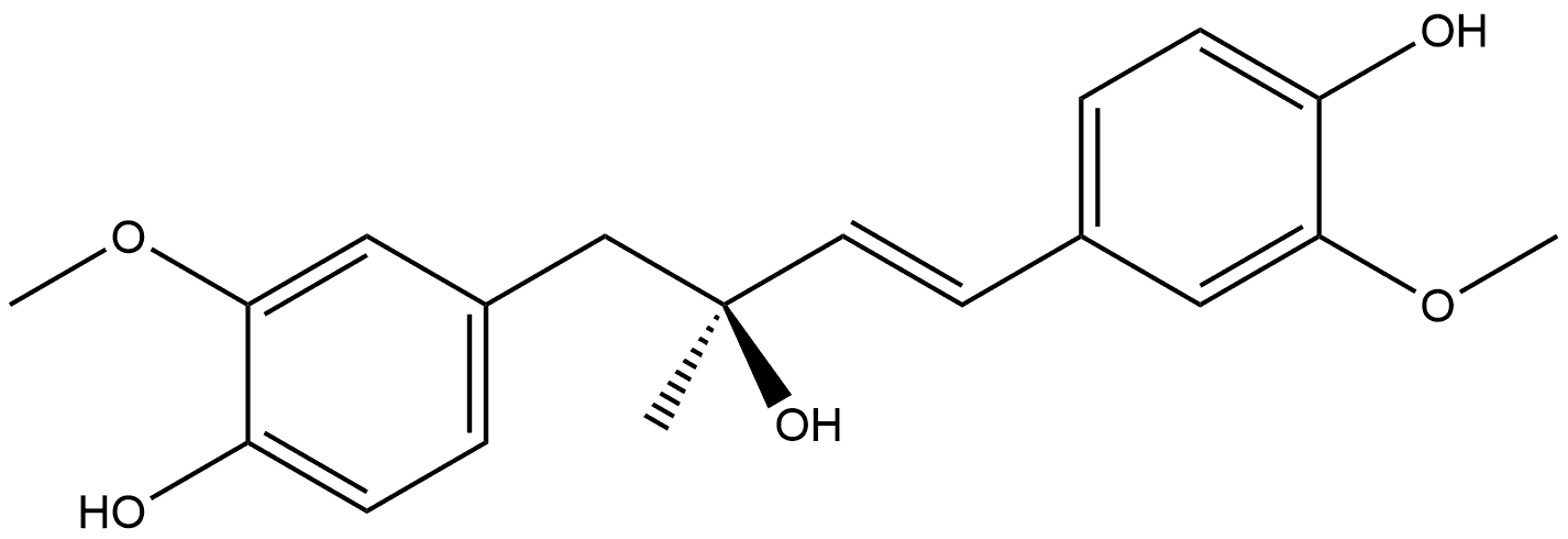 Benzenepropanol, 4-hydroxy-β-[(1E)-2-(4-hydroxy-3-methoxyphenyl)ethenyl]-3-methoxy-, (βS)- Struktur