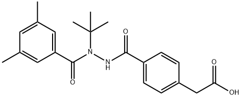 Benzeneacetic acid, 4-[[2-(3,5-dimethylbenzoyl)-2-(1,1-dimethylethyl)hydrazinyl]carbonyl]- Struktur