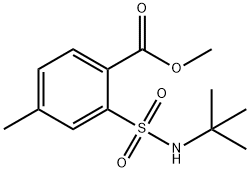 Benzoic acid, 2-[[(1,1-dimethylethyl)amino]sulfonyl]-4-methyl-, methyl ester Struktur