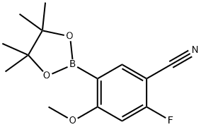 Benzonitrile, 2-fluoro-4-methoxy-5-(4,4,5,5-tetramethyl-1,3,2-dioxaborolan-2-yl)- Struktur