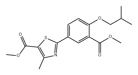 5-Thiazolecarboxylic acid, 2-[3-(methoxycarbonyl)-4-(2-methylpropoxy)phenyl]-4-methyl-, methyl ester Struktur