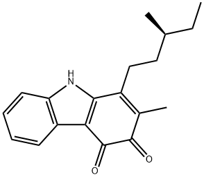 3H-Carbazole-3,4(9H)-dione, 2-methyl-1-[(3S)-3-methylpentyl]- Struktur