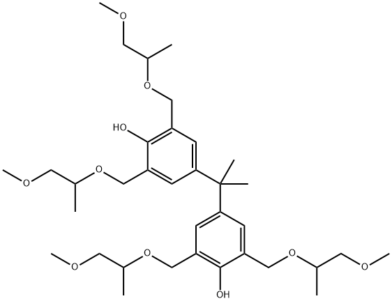 Phenol, 4,4'-(1-methylethylidene)bis[2,6-bis[(2-methoxy-1-methylethoxy)methyl]- Struktur