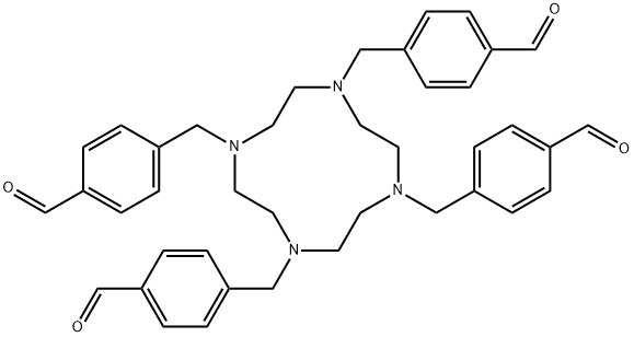 Benzaldehyde, 4,4',4'',4'''-[1,4,7,10-tetraazacyclododecane-1,4,7,10-tetrayltetrakis(methylene)]tetrakis- Struktur