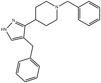 1-Benzyl-4-(4-benzyl-1H-pyrazol-3-yl)piperidine Struktur