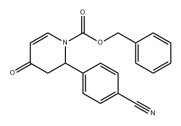 1(2H)-Pyridinecarboxylic acid, 2-(4-cyanophenyl)-3,4-dihydro-4-oxo-, phenylmethyl ester Struktur