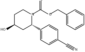 1-Piperidinecarboxylic acid, 2-(4-cyanophenyl)-4-hydroxy-, phenylmethyl ester, (2S,4S)- Struktur