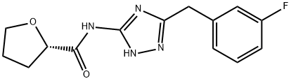 (S)-N-(5-(3-Fluorobenzyl)-4H-1,2,4-triazol-3-yl)tetrahydrofuran-2-carboxamide Struktur