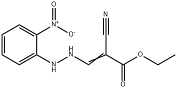 2-Propenoic acid, 2-cyano-3-[2-(2-nitrophenyl)hydrazinyl]-, ethyl ester Struktur