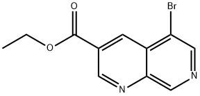 1,7-Naphthyridine-3-carboxylic acid, 5-bromo-, ethyl ester Struktur