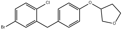 Furan, 3-[4-[(5-bromo-2-chlorophenyl)methyl]phenoxy]tetrahydro- Struktur