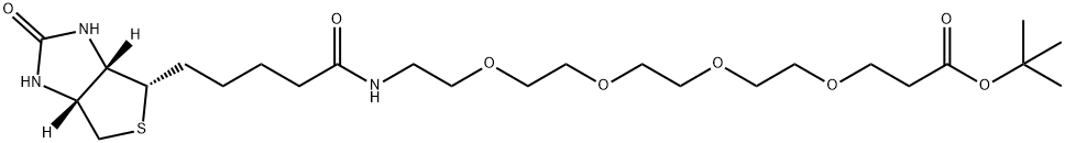 4,7,10,13-Tetraoxa-16-azaheneicosanoic acid, 21-[(3aS,4S,6aR)-hexahydro-2-oxo-1H-thieno[3,4-d]imidazol-4-yl]-17-oxo-, 1,1-dimethylethyl ester Struktur