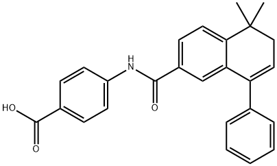 Benzoic acid, 4-[[(5,6-dihydro-5,5-dimethyl-8-phenyl-2-naphthalenyl)carbonyl]amino]- Struktur