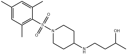 2-Butanol, 4-[[1-[(2,4,6-trimethylphenyl)sulfonyl]-4-piperidinyl]amino]- Struktur