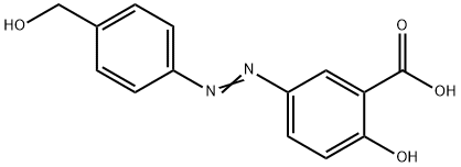 Benzoic acid, 2-hydroxy-5-[2-[4-(hydroxymethyl)phenyl]diazenyl]- Struktur