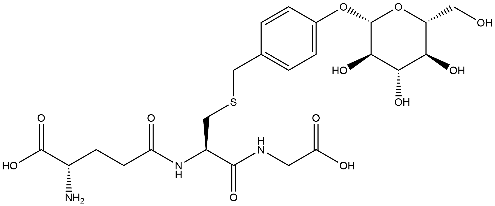 Glycine, L-γ-glutamyl-S-[[4-(β-D-glucopyranosyloxy)phenyl]methyl]-L-cysteinyl- Struktur