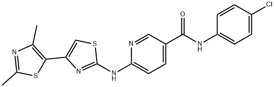 3-Pyridinecarboxamide, N-(4-chlorophenyl)-6-[(2',4'-dimethyl[4,5'-bithiazol]-2-yl)amino]- Struktur