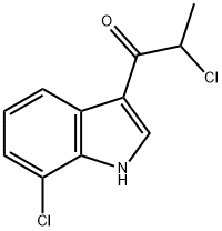 2-Chloro-1-(7-chloro-1H-indol-3-yl)-1-propanone Struktur