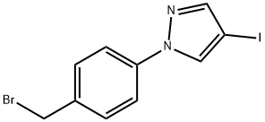 1-[4-(Bromomethyl)phenyl]-4-iodo-1H-pyrazole Struktur