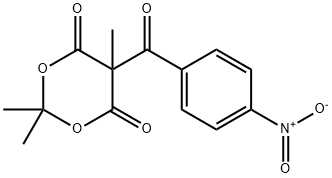 2,2,5-Trimethyl-5-(4-nitrobenzoyl)-1,3-dioxane-4,6-dione Struktur