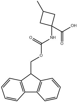 1-(9H-Fluoren-9-ylmethoxycarbonylamino)-3-methylcyclobutane-1-carboxylic acid Struktur