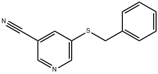 3-Pyridinecarbonitrile, 5-[(phenylmethyl)thio]- Struktur