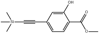 Benzoic acid, 2-hydroxy-4-[2-(trimethylsilyl)ethynyl]-, methyl ester Struktur