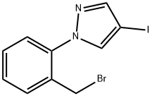 1-[2-(Bromomethyl)phenyl]-4-iodo-1H-pyrazole Struktur