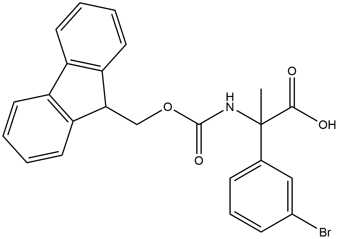 Benzeneacetic acid, 3-bromo-α-[[(9H-fluoren-9-ylmethoxy)carbonyl]amino]-α-methyl- Struktur