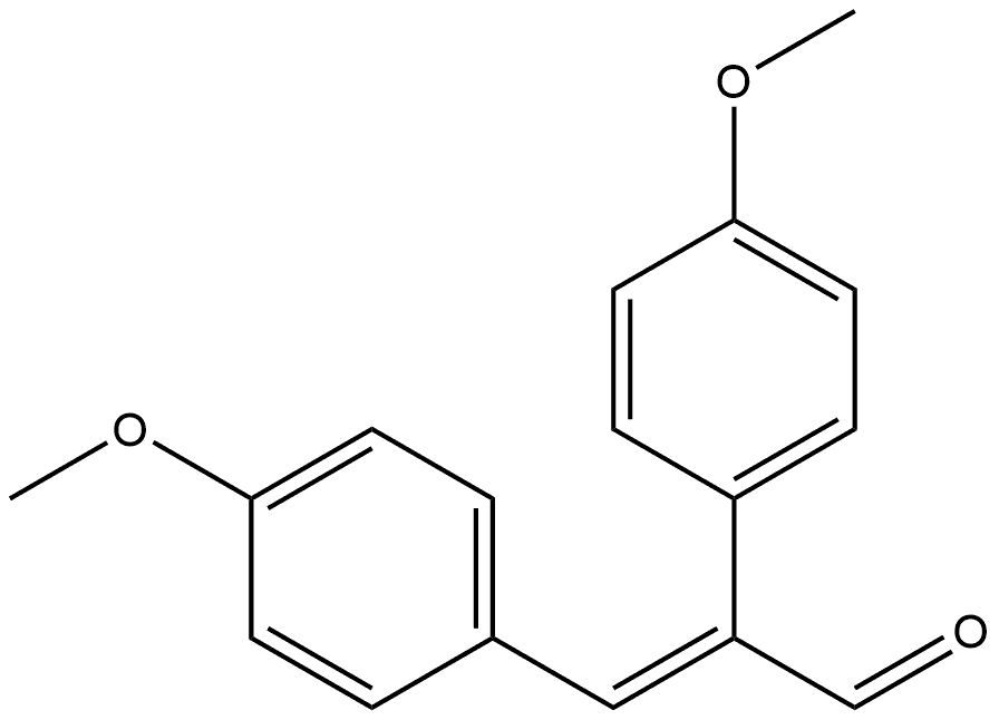 (E)-2,3-bis(4-methoxyphenyl)acrylaldehyde Struktur