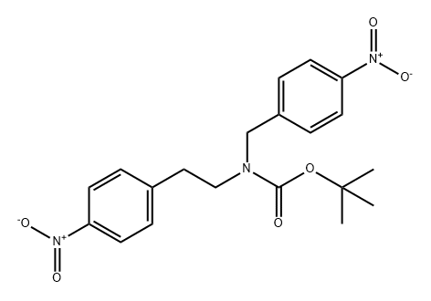 Carbamic acid, N-[2-(4-nitrophenyl)ethyl]-N-[(4-nitrophenyl)methyl]-, 1,1-dimethylethyl ester Struktur