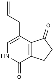 1H-Cyclopenta[c]pyridine-1,5(2H)-dione, 6,7-dihydro-4-(2-propen-1-yl)- Struktur