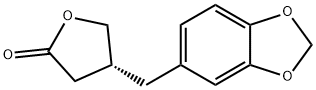 2(3H)-Furanone, 4-(1,3-benzodioxol-5-ylmethyl)dihydro-, (4R)- Struktur