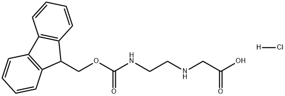 Glycine, N-[2-[[(9H-fluoren-9-ylmethoxy)carbonyl]amino]ethyl]-, hydrochloride (1:1) Struktur