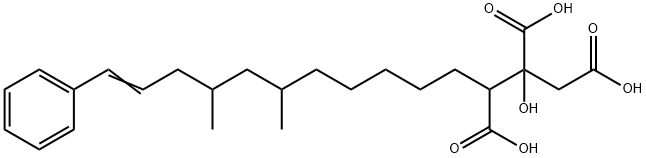 13-Tetradecene-1,2,3-tricarboxylic acid, 2-hydroxy-9,11-dimethyl-14-phenyl- (9CI) Struktur