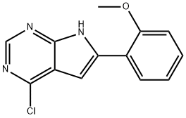 7H-Pyrrolo[2,3-d]pyrimidine, 4-chloro-6-(2-methoxyphenyl)- Struktur